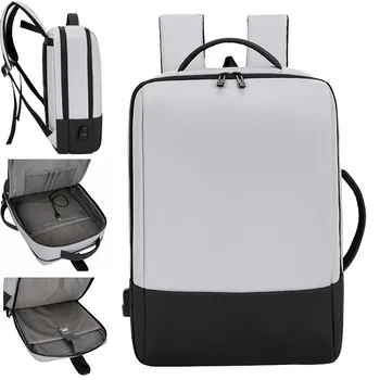 Cele mai noi 15.6 Inch Laptop Rucsac Geanta de Voiaj Colegiul Bookbag de Încărcare USB Notebook Rucsacuri Impermeabil Bărbați Sac de Afaceri Geantă de mână