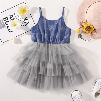 Tul Toddler Girls Dress Star Print Vara Baby Girl Rochii de Printesa Spaghete Curea vestidos Partid Rochie de Bal Tutu Sundress