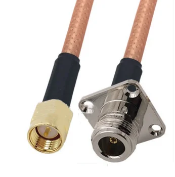 Maro RG142 Cablu SMA Male la N de sex Feminin 4 Gaura Flansa Conector Coaxial RF Jumper Cablu Coadă
