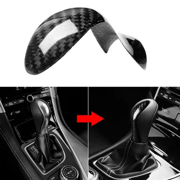 Real Fibra De Carbon Auto Gear Shift Knob-Și Acopere Capul Tapiterie Pentru Infiniti Q50 Q60 2014-2020