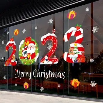 2023 Anul Nou Crăciun Perete Fereastra Decalcomanii Autocolante Crăciun Fericit Decor Pentru Acasă De Crăciun Petrecere De Crăciun Cadouri Noel Decor 2022