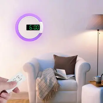 Inteligent Multi-funcțional de Temperatura cu Led-uri RGB Ceas de Perete Nou Oglinda Gol Cu Control de la Distanță Pentru Dormitor LivingroomDecoration