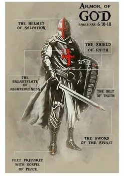 Cavaler templier Poster Armura lui Dumnezeu Comanda Benzi de Artă Mătase Imprimare Poster Decor Acasă Tapet