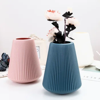 Imitație Ceramica Vaza Plastic Nordic Alb Lăptos Ghiveci de Flori Coș de Flori Vaza Decor Acasă Nordic Decor nou