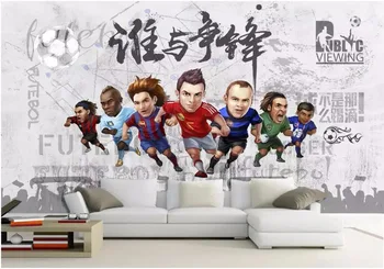 foto personalizate 3d hârtie de perete Desene animate Caracterul Fotbal Fotbal Fotbal Stele TV 3d de Fundal picturi murale tapet pentru pereți 3 d