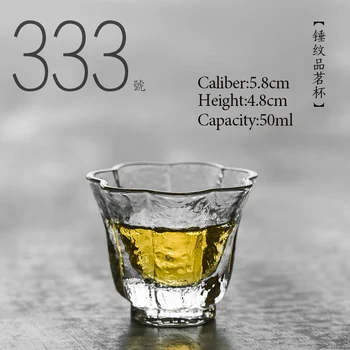NR.333Chinese de înaltă calitate de Sticlă ceașcă de ceai 50ml Kung fu set de ceai de portelan Stil Japonez Cristal lucrate Manual ceașcă de ceai Mic bol