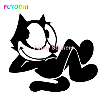 FUYOOHI Exterior/Protecția Autocolante Amuzante Feli Cat Relaxa Vinil Decal Autocolant de Desene animate Haioase de benzi Desenate Car Styling Decor Nou