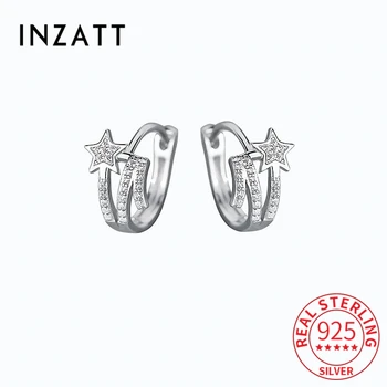 INZATT Real Argint 925 Placat cu Steaua Hoop Cercei Pentru Femei de Moda Clasic Bijuterii Fine Minimalist Accesorii