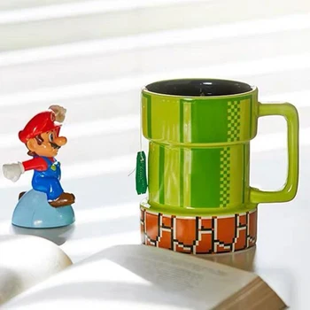 Super Mario Ceașcă De Cafea Cana De Ceramica De Desene Animate Conducte Gura Pixel WaterCup Ziua De Nastere Cadou De Crăciun Acasă Decorare Bucatarie Tacamuri