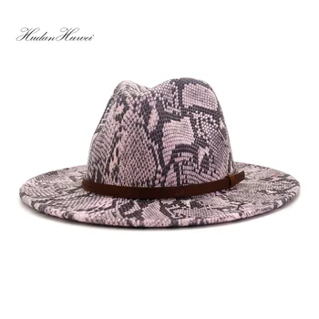 2020 Nou Design piele de Sarpe Model Decorativ Femei Bărbați Pălărie la Modă Jazz Panama Pălărie de Cowboy Bisericii și Capace