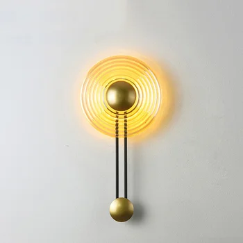 Creative Metal, Sticlă de Ceas Forma Lampă de Perete de Lux de Aur Tranșee pentru Casa Living Noptiera Culoar Balcon Coridor de Lumină