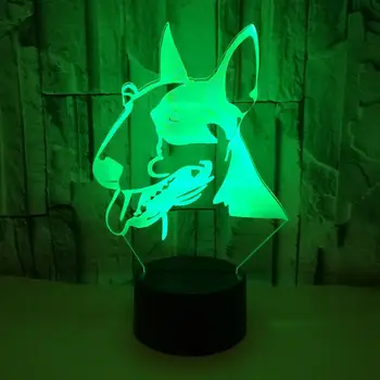 Colorat 3d Touch de la Distanță Lumina de Noapte Animal 3d Electronice Creative Masa 3d Lampă Lampă de Noptieră Cap de Câine Led Veghe