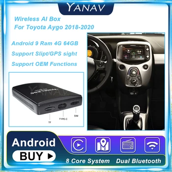 Android 9 4G 64GB Carplay Wireless Ai Cutie Pentru Toyota Aygo 2018-2020 Auto Smart Box Qualcomm 450 Multimedia Carbo Plug and Play