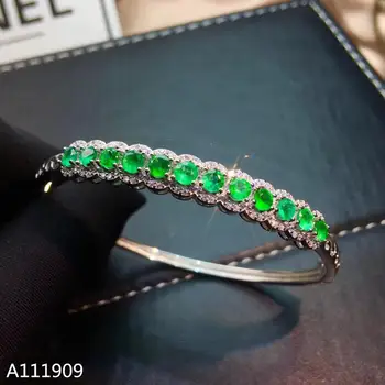 KJJEAXCMY boutique de bijuterii argint 925 incrustat Naturale de smarald piatră prețioasă doamnelor brățară suport de detectare a