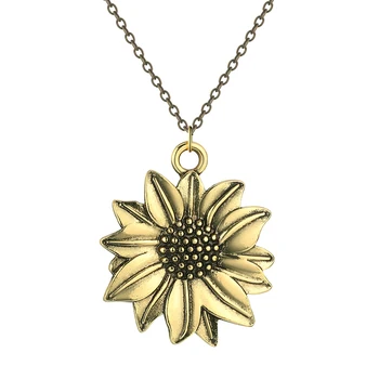 Din Oțel inoxidabil de Mana de Floarea-soarelui Pandantiv Colier Bijuterii Cadou Boho Chic Vintage Cerești Bijuterii pentru Cadouri