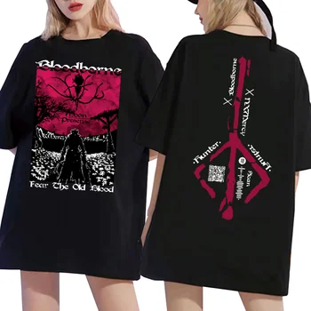 Jocul Bloodborne Tricou Groază Hunter Gotic Supradimensionate tricouri Barbati Femei Hip-Hop, Punk Mâneci Scurte Teuri Supradimensionate Streetwear
