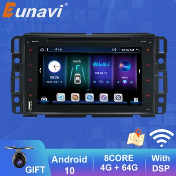 Eunavi 2 Din Android 10 Radio Auto GPS Pentru GMC Yukon, Tahoe, Acadia Chevrolet Chevy Suburban Buick Enclave Tramvai Multimedia DVD