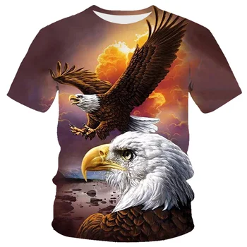 Noul T-shirt Flacără tricou Barbati Phoenix Vultur Grafic T-shirt de Imprimare Harajuku Amuzant tricou Animal T-shirt Casual, Plin de viață T-shirt