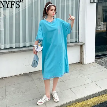 NYFS 2022 Coreea de Vara Noi Vrac Femeie Rochie Vestidos Halat Elbise de Imprimare de Moda Rochii Lungi