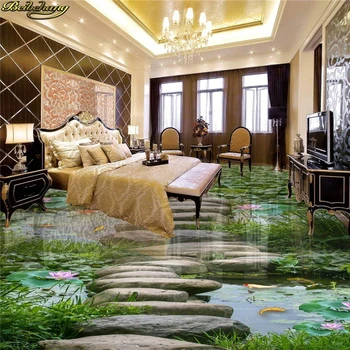 beibehang foto Personalizat tapet 3D auto-adezive din PVC podea pictura lotus baie bucatarie pasarelă de podea 3D pastă de hârtie de perete