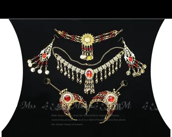 2016 6 buc/set Engros Indian belly dance purta dansul din buric accesorii colier set de bijuterii pentru femei