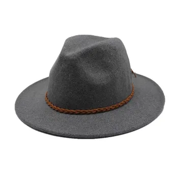 oZyc Largă Margine Plat lână simțit Pălării pălării cu Panglică Band de jazz trilby formale pălărie panama capac Floppy Hat pentru barbati femei
