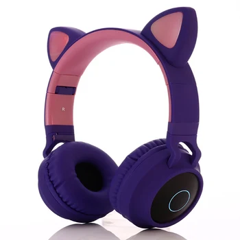 2021 Nou Montat pe Cap Urechi de Pisică Drăguț Desene animate Gaming Headset Bluetooth Wireless BT028C