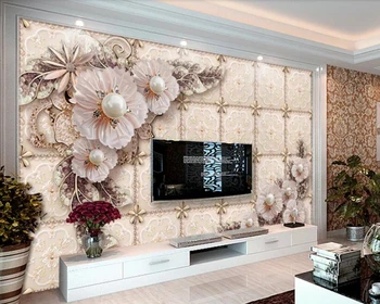 De lux bijuterii delicate flori 3d tapet mural papel de parede,tv camera de zi canapea perete dormitor gazete de perete decor acasă
