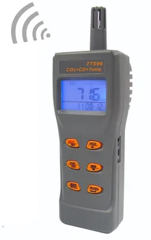 AZ77596 Combo CO2 & CO & Temperatura Metru Portabil Verificarea Calității Aerului Interior Detector de Gaz LCD Mare w / Backlight