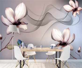 Personaliza orice dimensiune auto-adeziv 3D tapet mural Nordic fantezie flori transparente acasă moderne scule de fundal pictura