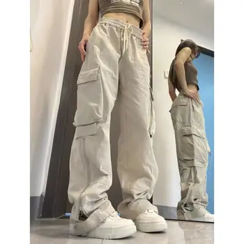 Noi Supradimensionate Buzunar Pantaloni Fete Retro Cupluri Hetero Pantaloni Casual Streetwear Pantaloni Largi Picior De Caise Pantaloni De Marfă