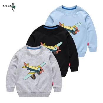100%Bumbac Unisex Desene animate Hanorace Copii Jachete Fete, Băieți cu Mâneci Lungi Gâtul Rundă de Sport Shirt de Top Toddler Pulover 2-12Y
