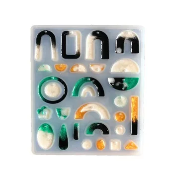 Rășină Oglindă DIY Epoxidice Cristal Cercel de Ureche Pandantiv Mucegai Geometrice Colecție de Mucegai Rășină Inel Handmade