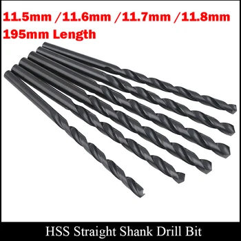 11.5 11.6 mm mm 11.7 11.8 mm mm 195mm Lungime de Metal de Mare Viteză din Oțel HSS Complet Negru măcinat Terminat Direct Shank Twist Drill Bit