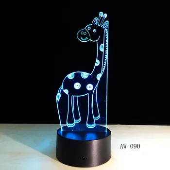 Retro Animal Decor Ren 3D USB LED Lampa de Elan, Cerb Culori Schimbare Cadou Romantic Birou RGB Lumina de Noapte Bec AW-090