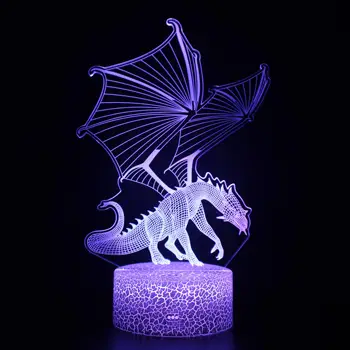 Acrilice Dinozaur 3D LED Lumina de Noapte USB Masă Lampă de Birou pentru Somn Copil de Iluminat Acasă Dormitor Decor de Birou Copii Cadou