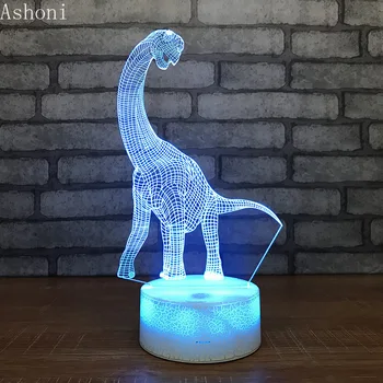 Dinozaur 3D Lampa de Masa Baby Touch Control, Forma de Animale 7 Culori Schimbare Acrilice Lumina de Noapte USB Decorative Cadouri pentru Copii