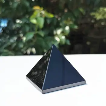 40mm Negru obsidian piramida de Vindecare de Cristal Chakra Stone