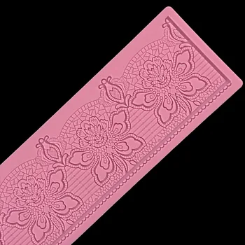 minsunbak Rose Model de Dantela Mucegai Silicon Zahăr Dantela Pad Tort de Nunta de Frontieră Decorare Mucegai Instrument DIY