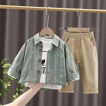 0-5ani Băieți Seturi de Îmbrăcăminte de Primăvară de Toamnă Nou Copil Frumos Tricou Casual+tricou+Pantaloni 3pcs Moda pentru Copii Haine pentru Sugari, Costume