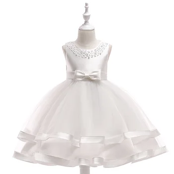De Vânzare la cald 2023 Vară pentru Copii Fete Dress fără Mâneci Alb Albastru Roșu Princess Petrecerea de Nunta Rochii Elegante pentru fata 2-10T