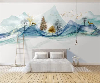 Noul stil Chinezesc arta abstractă peisajul TV de fundal pictura murala de perete 3D moderne living home decor foto tapet personalizat