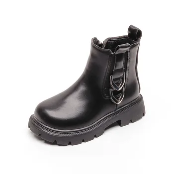 Versatil Copil Ghete pentru Baieti 2022 New Britain Stil Solid Uniformă de Școală Pantofi Fete Casual Bimetal Butoane Laterale cu Fermoar