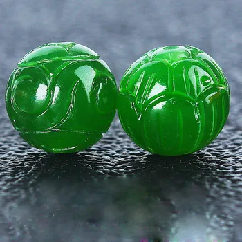 Natural Green Jade Lotus Margele DIY Brățară Brățară Farmec Jadeit Bijuterii Accesorii de Moda Amuleta Cadouri pentru Femei Barbati