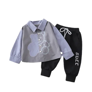 Noi Primavara Toamna pentru Copii Baieti Moda Haine Copii Fete Tricou Pantaloni 2 buc/Seturi de Copil pentru Sugari Costum de Copil Desene animate, Sport