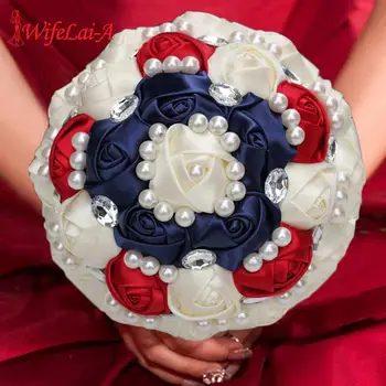 WifeLai-Un Personalizabil Pearl Flori de Mătase de Mireasa Buchet de Nunta Fleur Artificielle de domnisoara de Onoare cu Flori în mână Mariage W231A