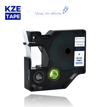 Kze 12mm 45014 albastru pe alb eticheta casete Ribbon compatibil Dymo D1 imprimantă de etichete pentru Dymo Imprimantă de Etichete DYMO LM160 LM280
