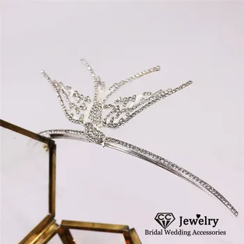 CC Mireasa Crown Femei Accesorii Nunta Benzi de Logodna Ornamente de Păr Formă de Pasăre Diademe și Coroane Crystal Headband HS204