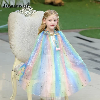 Copii Haine De Iarna Geaca Fete Copii Star Cu Paiete, Tul Mantie Fata Princess Dress Up Accesorii Cosplay Supplay Îmbrăcăminte Exterioară
