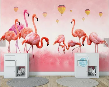 Personalizat copii tapet, flamingo fresco pentru camera de zi, camera copiilor canapea fondul de perete de hârtie decor acasă